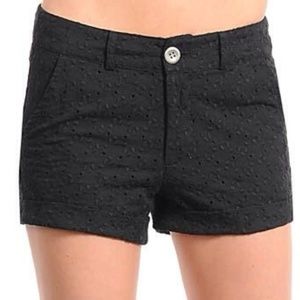 Black Tailored Shorts with Textured Fabric